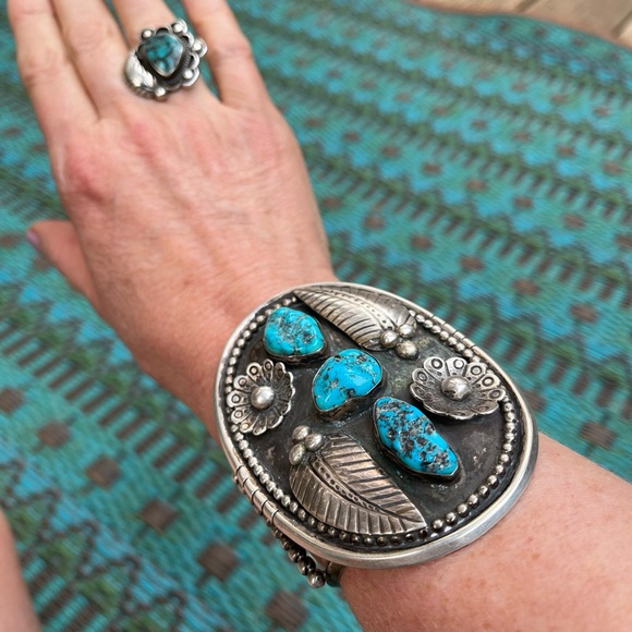 Sterling Silver Turquoise Cuff Bracelet - Picture 7 of 13